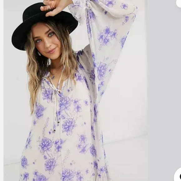 Free People Purple and White Floral Maxi Dress - Picture 3 of 16
